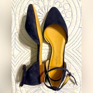 NWT Talbots Blue Suede flats, size 7